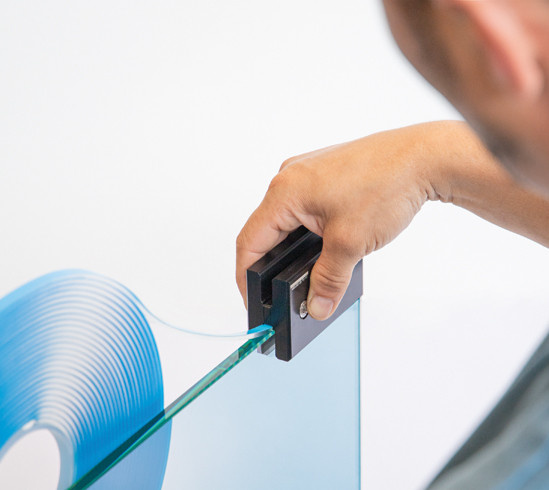XtraColl® Applicator voor glasdiktes gehard glas 10-12 mm.