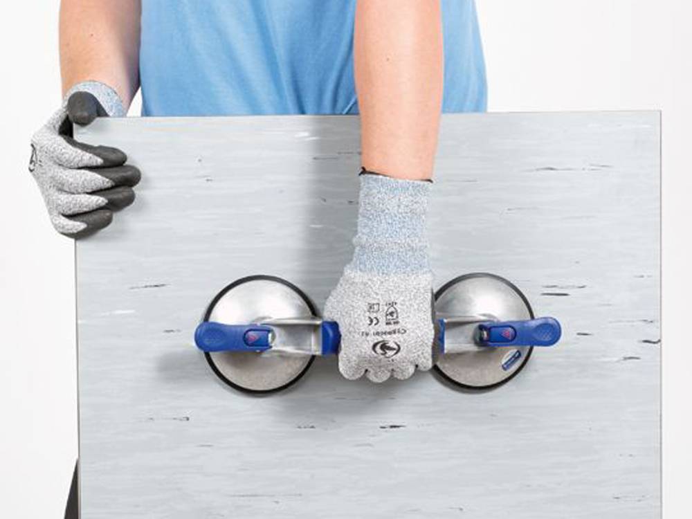 Veribor® blue line zuigheffer met afdichtingslip.