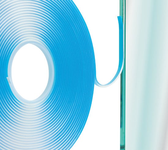 XtraColl® dubbelzijdig plakband, rand gepassiveerd, glasdikte van 8 mm t/m 17,52 mm, 12 meter-9mm